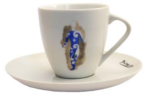 Karlovarský porcelán Šálek Picasso "modrý" na doppio s podšálkem