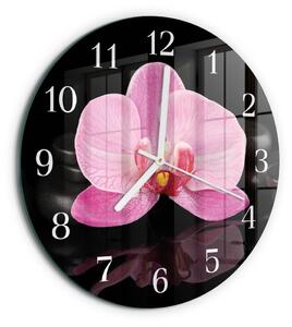 Skleněné hodiny na stěnu Orchidej zsob-fi30-00082535