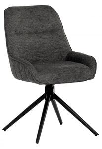 Židle jídelní a konferenční, tmavě šedá látka, černé kovové nohy, otočná P90°+ L 90° s vratným mechanismem - funkce res HC-535 GREY2