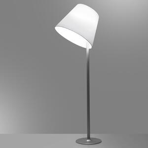 Artemide 0577010A Melampo terra, designová stojací lampa ve stříbrné úpravě s textilním širmem, 2x52W E27, 137cm