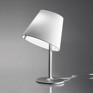 Artemide 0710010A Melampo note, designová stolní lampička ve stříbrné úpravě s textilním širmem, 1x42W E14, 40cm