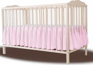 Baby Nellys Bavlněný volánek pod matraci - růžová, 140 x 70 cm