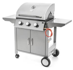 Plynový gril OKLAHOMA BBQ, 3 hořáky, s redukčním ventilem, stříbrná Penta CZ