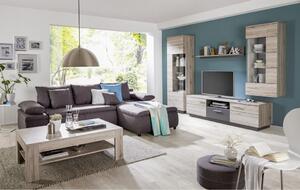 OBÝVACÍ STĚNA, šedá, barvy dubu Hom`in - Kompletní obývací stěny