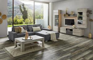 OBÝVACÍ STĚNA, šedá, barvy dubu Hom`in - Kompletní obývací stěny