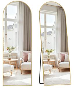 Zaoblené zrcadlo UMBRA, 160x50 cm, zlatá SongmicsHome
