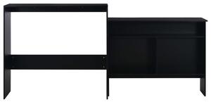 Barový stůl se 2 stolními deskami - černý | 130x40x120 cm