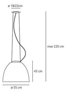 Artemide A242100 Nur Gloss Halo White , závěsné svítidlo v bílém lesku, 1x23W LED E27, prům. 55cm