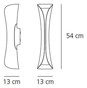 Artemide 1373020A Cadmo parete, designová nástěnná lampa, 2x10W LED GU10, bílá/bílá, výška 54cm