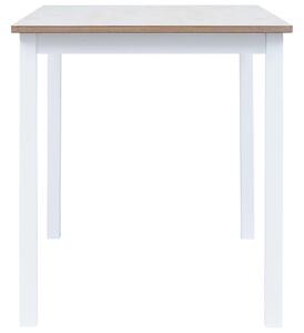 Jídelní stůl - masivní kaučukovník - bílo-hnědý | 114x71x75 cm