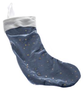 Závěsná vánoční punčocha Stars, 20 x 43 x 2 cm, modrá