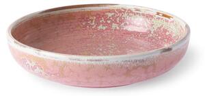 Hluboký keramický talíř Rustic Pink 19 cm