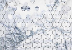 Fototapeta - Hexagony v mramoru (245x170 cm)