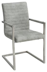 Noble Home Židle Ipur, kamenná šedá, nerezová podnož