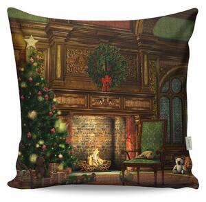 ASIR Polštář VÁNOČNÍ KRB 43 x 43 cm bavlna/polyester