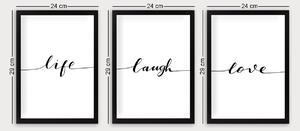 ASIR Dekorační obrázky LAUGH LIFE LOVE 24 cm