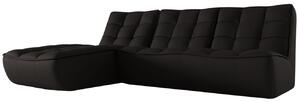 -25 % Dny MOMENTI– Maison Heritage Černá kožená rohová pohovka Moni 246 cm, levá