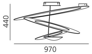 Artemide 1242010A Pirce soffitto halo, bílé designové stropní svítidlo, 1x400W R7s, prům.97cm