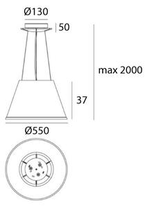 Artemide 1124020A Choose Mega sospensione, závěsné designové svítidlo se stínítkem z pergamenu, 3x15W E27, prům. 55cm