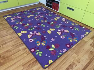 Dětský koberec Motýlek 5291 fialový 133x133 cm