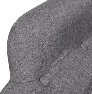 Křeslo s podnožkou - textil | šedé