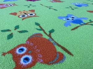 Dětský koberec Sovička 5261 zelená 140x200 cm