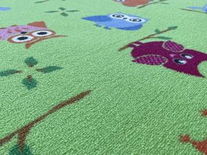 Vopi | Dětský koberec Sovička 5261 zelená - 200 x 200 cm