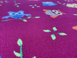 Dětský koberec Sovička 5281 růžová 60x60 cm