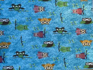 Vopi | Dětský koberec Sovička SILK 5298 tyrkys - 140 x 200 cm