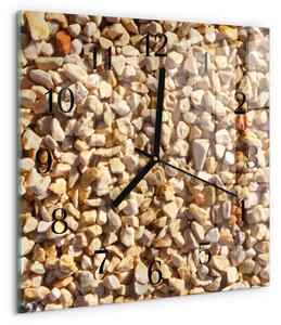 Skleněné hodiny na stěnu Štěrk zskc-30x30-00180642