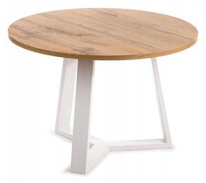 HowHomely Konferenční stolek TRILEG 48x70 cm bílá/hnědá DD0185