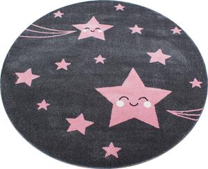 Dětský kusový koberec Kids 610 pink circle
