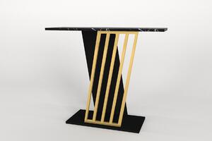 GORO konzolový stolek, černý mramor / zlatá