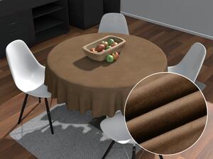 Biante Kulatý ubrus/imitace broušené kůže Alcantara ALC-015 Světle hnědý Ø 50 cm