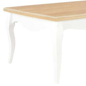 Konferenční stolek - masivní borovice - bílý a hnědý | 110x60x40 cm