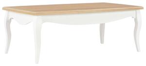 Konferenční stolek - masivní borovice - bílý a hnědý | 110x60x40 cm