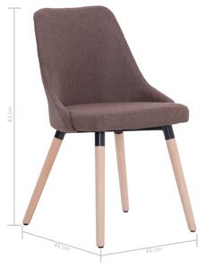 Jídelní židle Austin - 2 ks - textil | hnědé