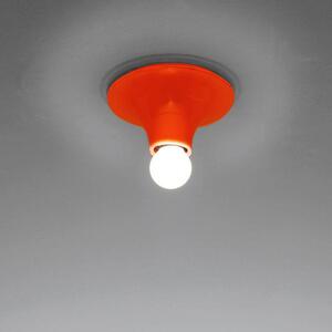Artemide A048110 Teti, oranžové nástěnné/stropní svítidlo s přiznanou žárovkou, 1x28W E27, prům. 14cm