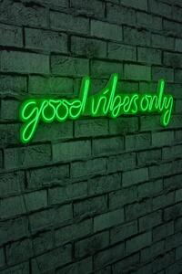 ASIR Nástěnný nápis GOOD VIBES ONLY s led osvětlením zelená