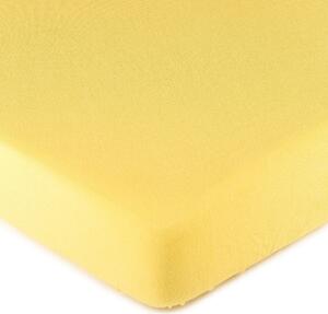 Jersey prostěradlo žlutá, 180 x 200 cm