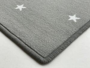 Vopi | Dětský koberec Hvězdička šedá - 95 x 200 cm