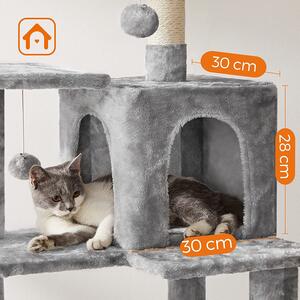 FEANDREA Škrabadlo pro kočky s houpací sítí 143 cm Light Grey