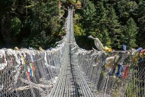 DIMEX | Vliesová fototapeta Most v Nepálu MS-5-0636 | 375 x 250 cm| zelená, bílá, šedá