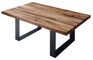 VEVEY Konferenční stolek 90x90 cm, tmavě hnědá, dub