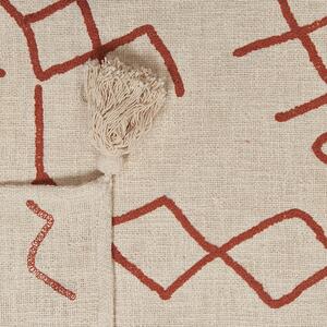 Bavlněná přikrývka 130 x 180 cm béžová/červená BHIWANI