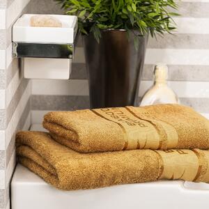Sada Bamboo Premium osuška a ručník svetlo hnedá, 70 x 140 cm, 50 x 100 cm