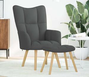 VidaXL Relaxační křeslo s podnožkou textil [4016785] Barva: Tmavě šedá