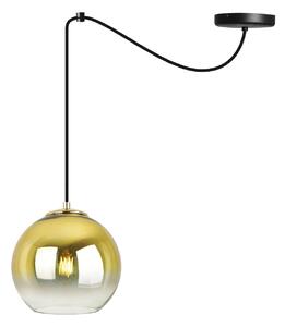 Závěsné svítidlo Bergen Gold Spider, 1x zlaté/transparentní skleněné stínítko (fi 20cm)