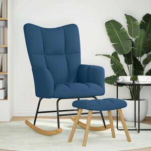 VidaXL Houpací křeslo s podnožkou textil [4016802] Barva: Modrá