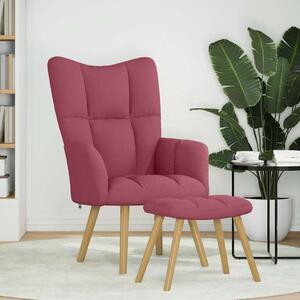 VidaXL Relaxační křeslo s podnožkou textil [4016785] Barva: vínová červená